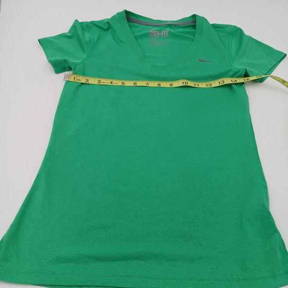 NIKE DRI FIT WOMENS XS GREEN TRAINING T SHIRT - Picture 8 of 11